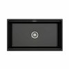Bocchi Contempo Workstation Apron Front Fireclay 33 in. Single Bowl Kitchen Sink in Black 1504-005-0120